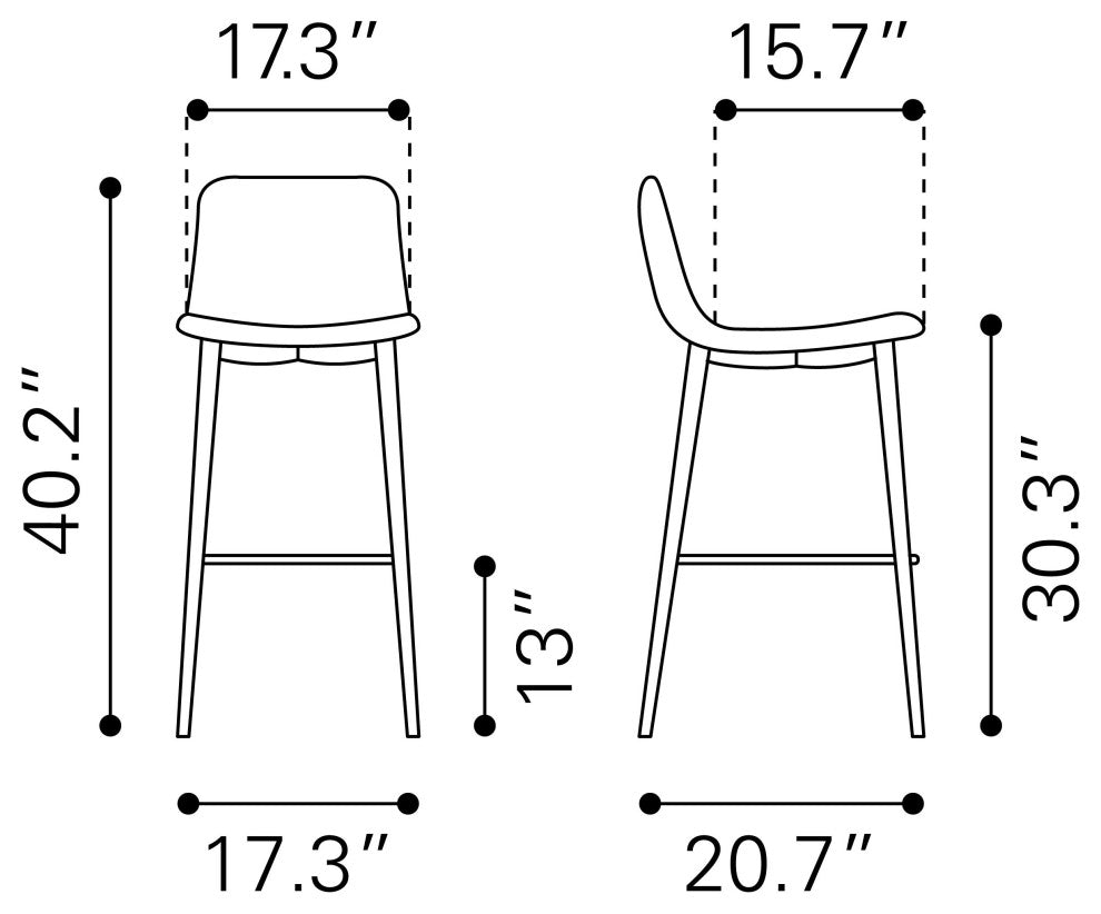 Tangiers Bar Chair, Set of 2 White