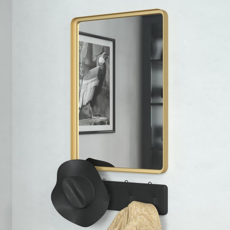 Janinne Decorative Wall Mirror, Matte Gold, 20"x30"