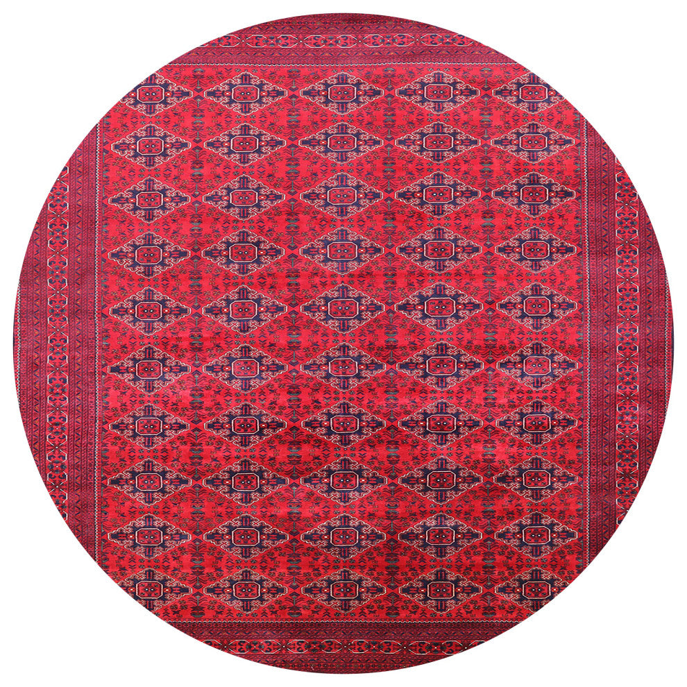 Ahgly Company Indoor Round Mid-Century Modern Area Rugs, 8' Round