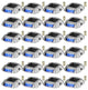 Solar Driveway Lights, Switch Button, Wireless, 6 LEDs, Blue, 24 Pieces