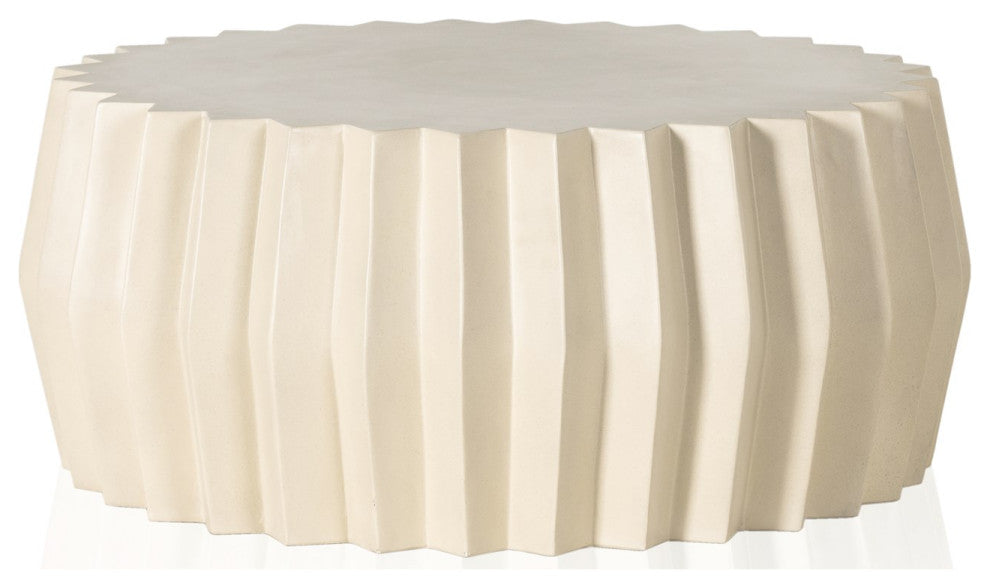 Gem Outdoor Coffee Table-Parchment White