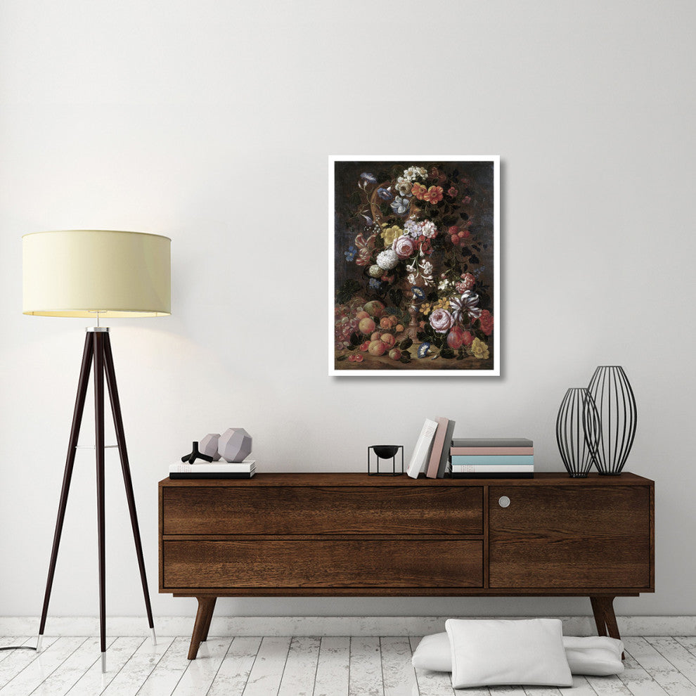 "Roses, Dahlias, Convolvulus and Other Flowers" Paper Art, 29"x38"