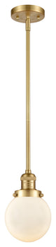 Beacon Mini Pendant, Satin Gold, Matte White