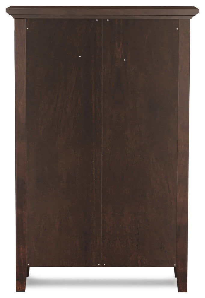 Acadian Solid Wood Entryway Shoe Storage Cabinet, Brunette Brown