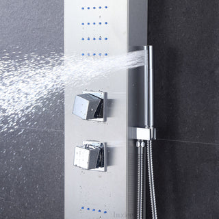 Luxier 48" Shower Panel System With Rainfall Waterfall Shower Head Hand Shower
