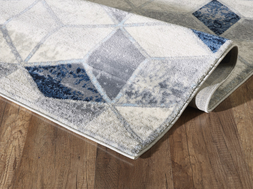 Abani Arto ART120A Geometric Cubes Neutral Grey Area Rug