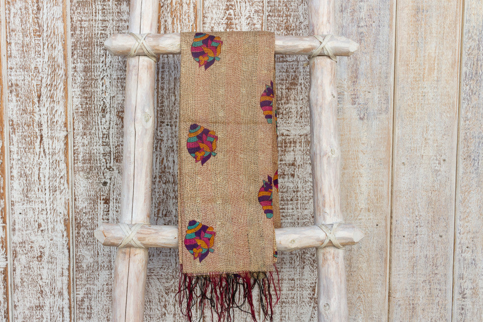 Beautiful Silk Kantha Scarf