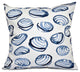 Clams, Geometric Print Pillow, Blue, 20"x20"