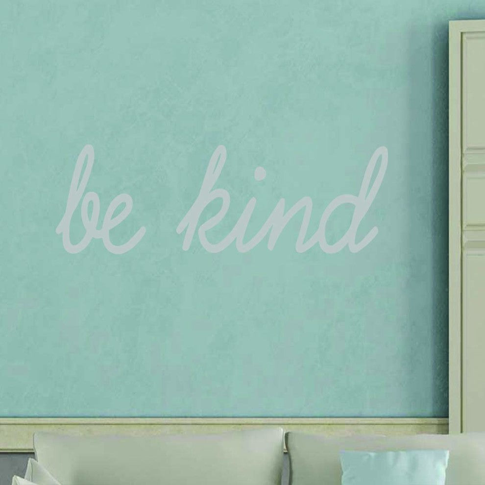VWAQ Be Kind Wall Decal Inspirational Quotes, Silver, 7"x22"