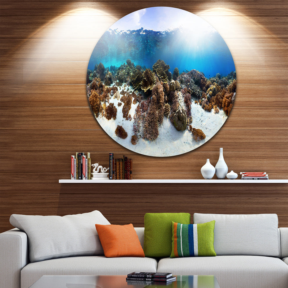 Indonesia Underwater Panorama, Photography Disc Metal Wall Art, 36"