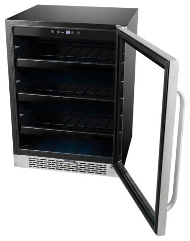 24" Built-In 140 Can Undercounter Stainless Steel Beverage Refrigerator