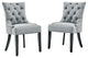 Regent Tufted Performance Velvet Dining Side Chairs, Set of 2 Light Gray