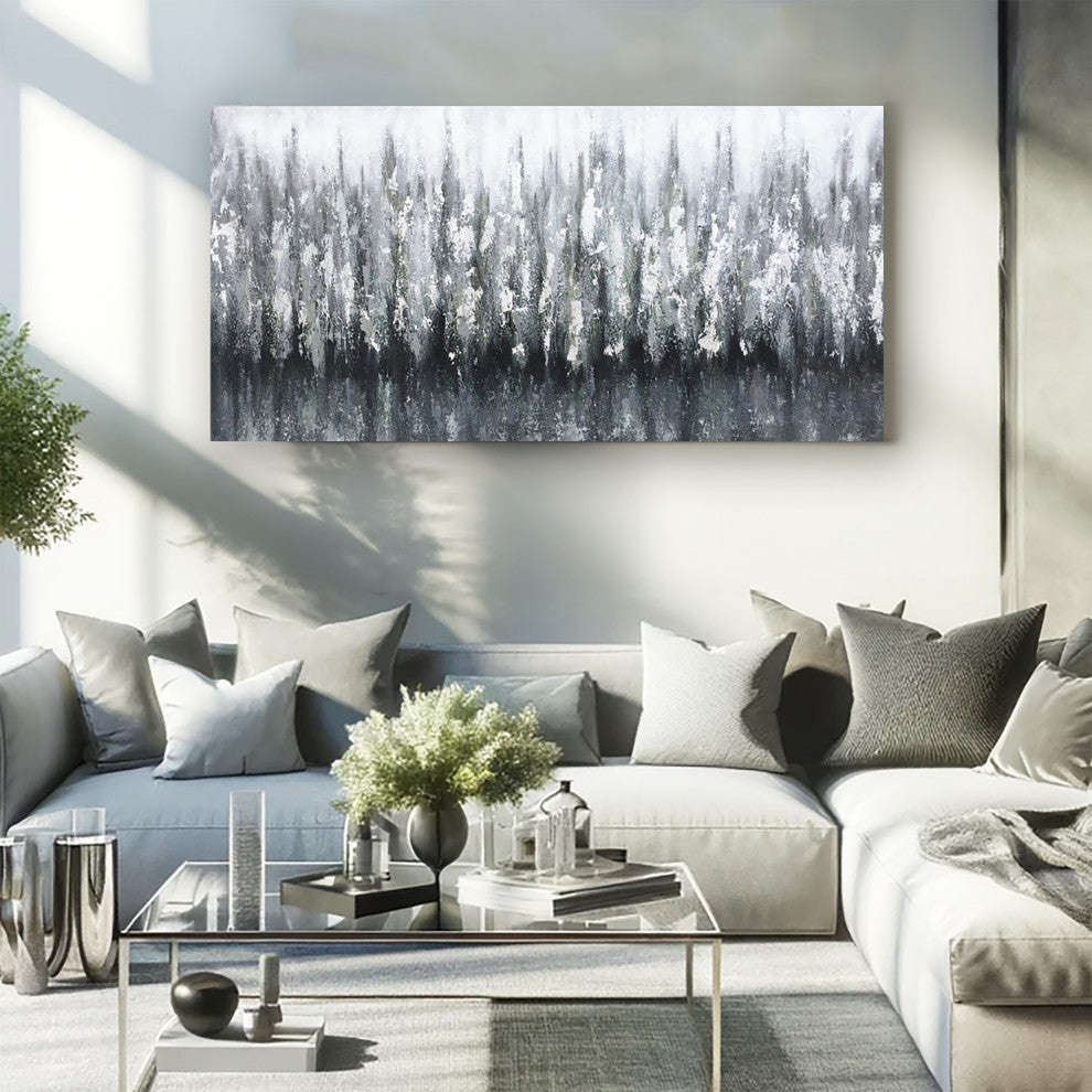Whispering Shades - Abstract Textured Monochrome Modern Art, Canvas Wall Art
