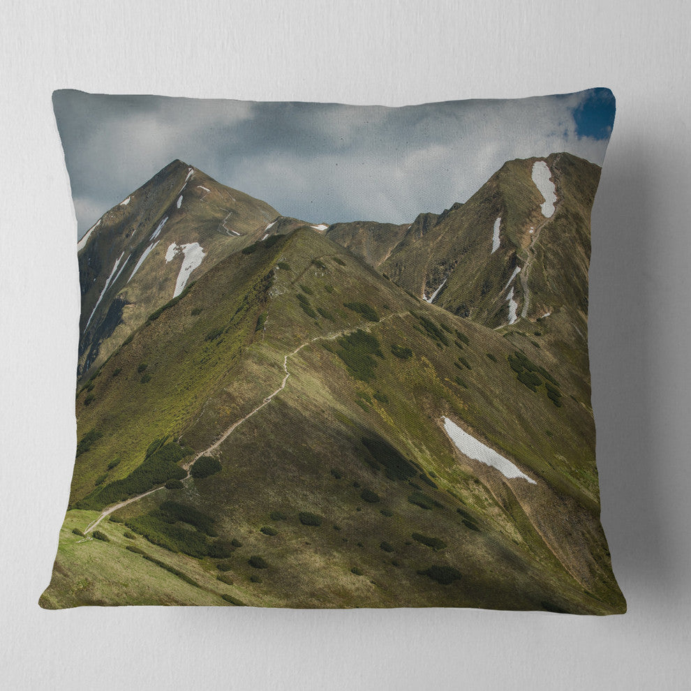 Trekking Patch in Tatra Mountains Landscape Printed Throw Pillow, 16"x16"