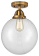 Beacon Semi-Flush Mount, Brushed Brass, Clear, Clear