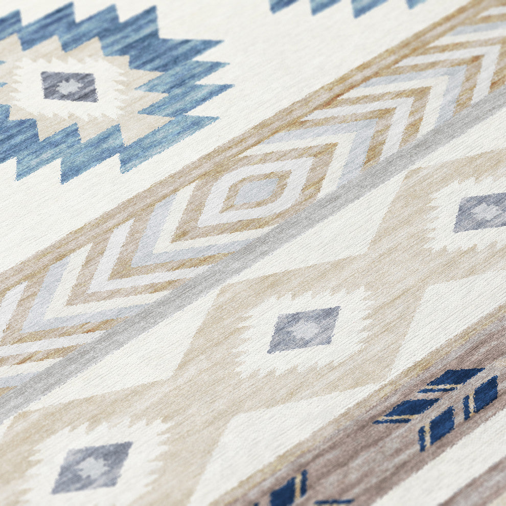 Indoor/Outdoor Phoenix PH3 Ivory Machine Washable 8' x 8' Round Rug
