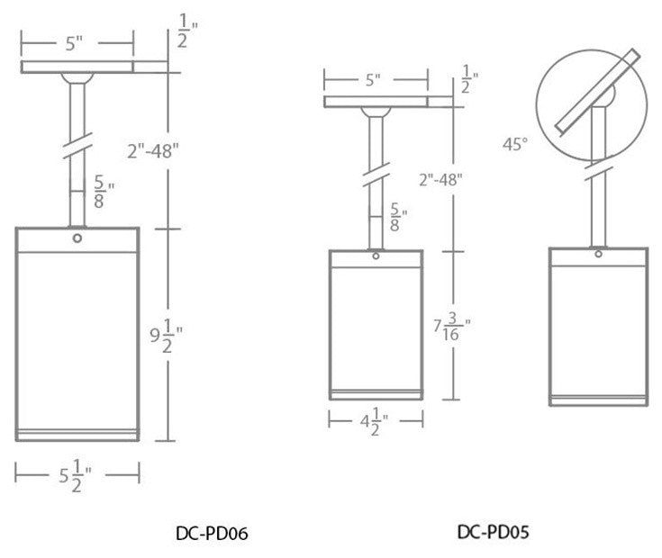 Cube Architectural 6" LED Pendant 40 Deg Beam 2700K 90 CRI, Graphite