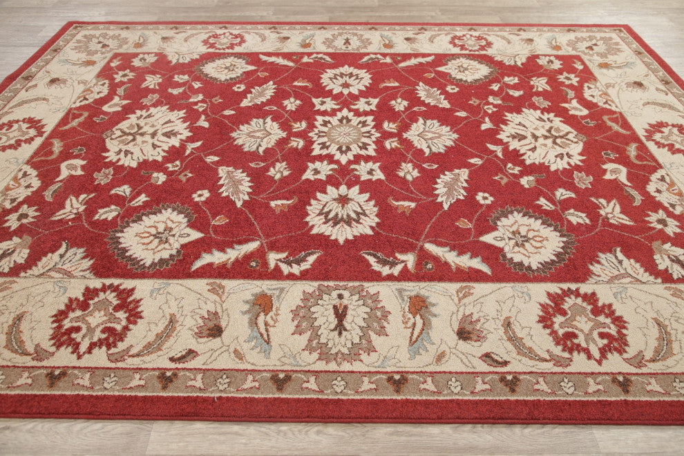 Oushak Oriental Synthetic Traditional Carpet Turkish Area Rug, Red, 10'6"x7'10