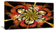 Dark Yellow Orange Fractal Flower, Abstract Wall Art Canvas, 40x20
