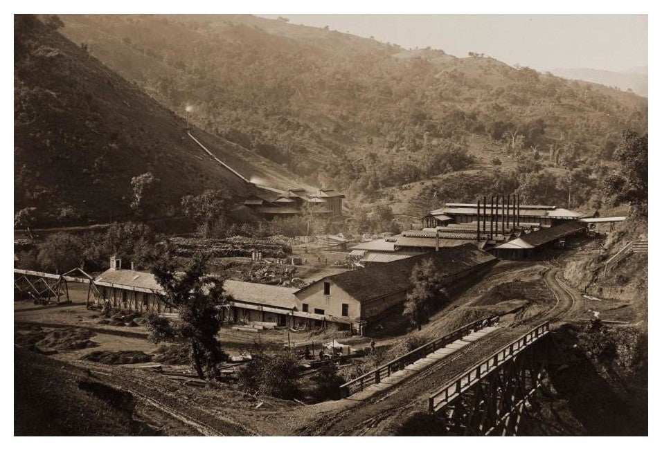 "Smelting Works, New Almaden, Santa Clara, California, 1863" Paper Art, 24"x17"