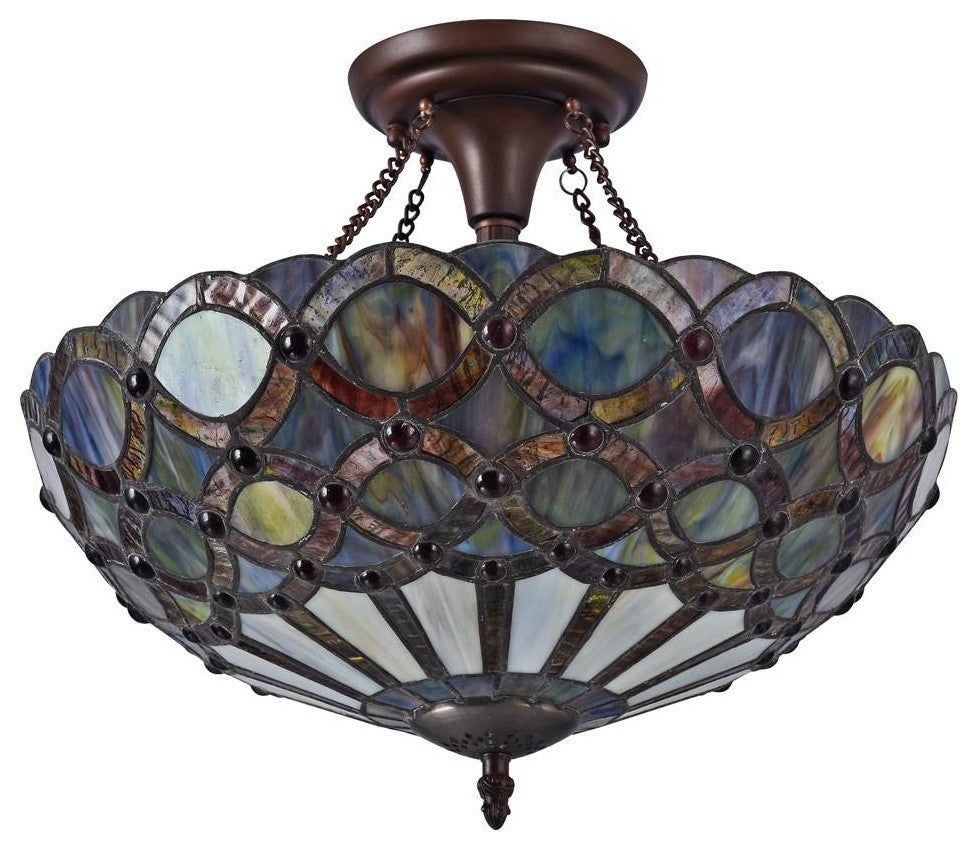 Prisma 2-Light Semi-Flush Ceiling Fixture 16"
