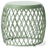 GDF Studio Alameda Outdoor 19" Diameter Lattice Iron Side Table, Matte Green