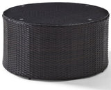 Catalina Outdoor Wicker Round Coffee Table, Brown