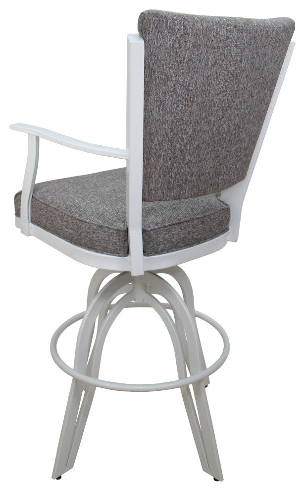 Montana Swivel Tilt Metal 30" Bar Stool or Counter 26" on A Base, Mojave Gray, White, 30"