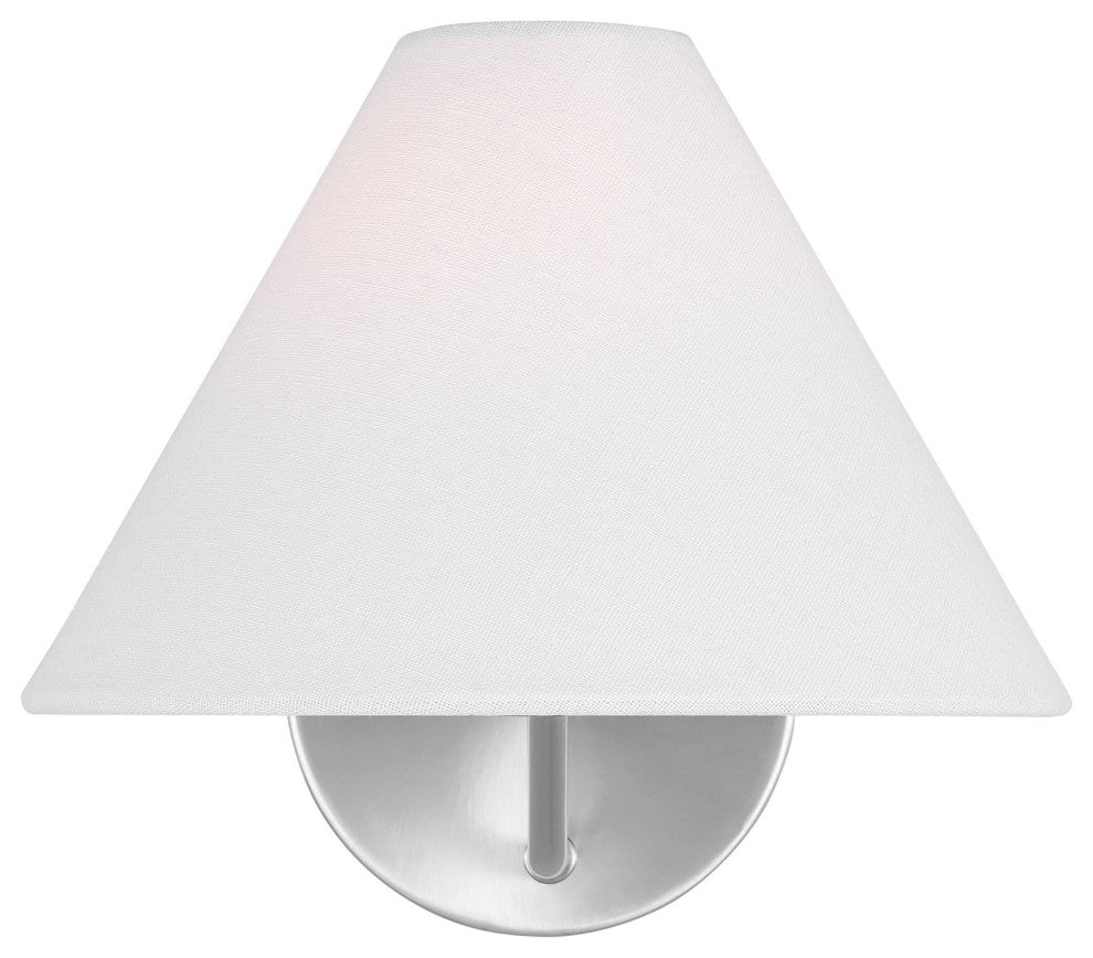 Burke 1-Light Indoor Bath Vanity Wall Sconce, Brushed Steel Silver