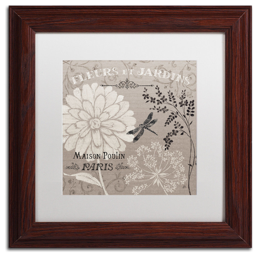 'French Linen Garden II' Matted Framed Canvas Art by Daphne Brissonnet