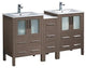 Fresca 60" Modern Double Sink Bathroom Cabinets, Gray Oak