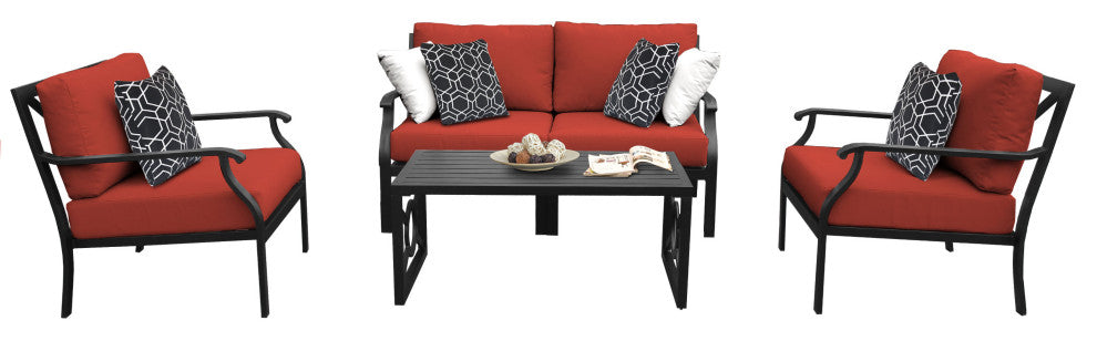 kathy ireland Madison Ave. 5 Piece Aluminum Patio Furniture Set 05c, Cinnamon