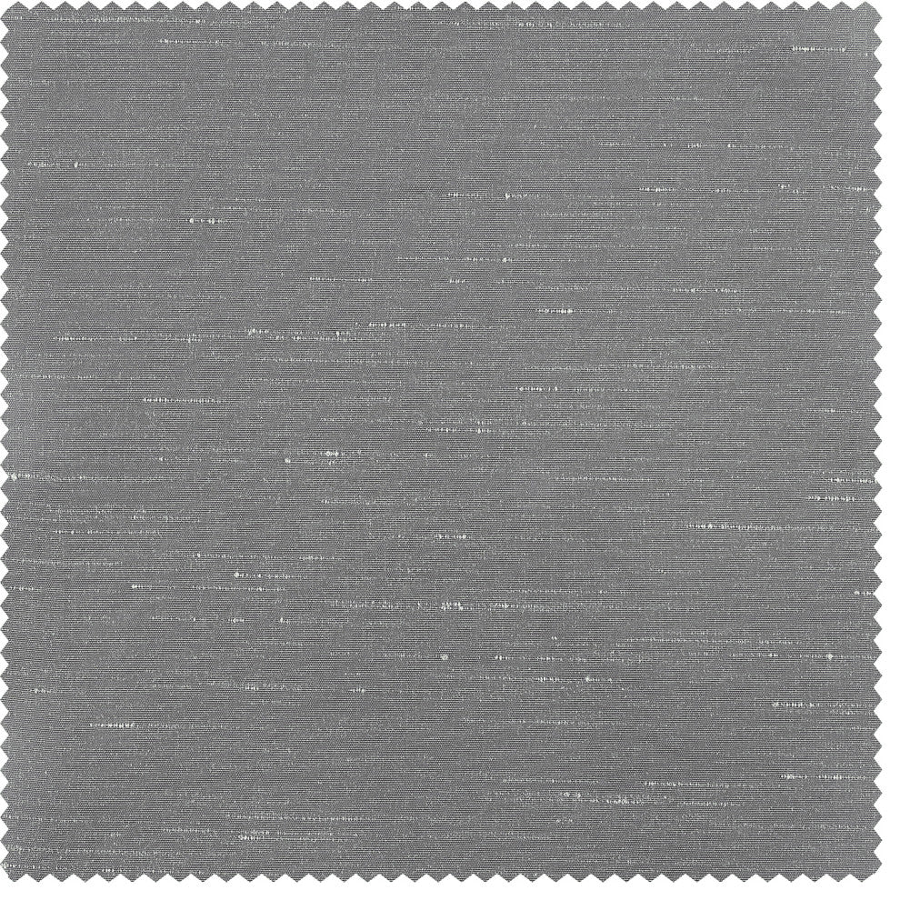 Blackout Extra Wide Vintage Textured Faux Dupioni Curtain, Storm Grey, 100"x108"