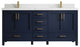Willow Collections Malibu Vanity, Navy Blue, Calacatta Quartz, 72"