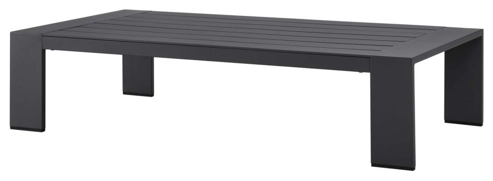 Lounge Sectional Sofa Chair Table Set, Gray, Aluminum, Modern, Outdoor