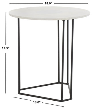 Safavieh Eloblaire Round Accent Table, White Marble/Black