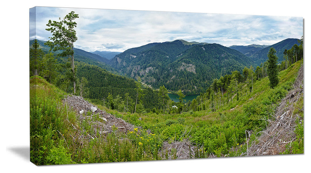 Green Mountains Panorama, Landscape Canvas Art Print, 60"x28"
