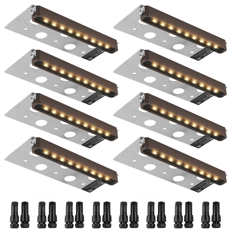 VEVOR 8-Pack 6.8" LED Hardscape Lighting Retaining Wall Step Paver Lights 3W