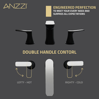 2-Handle 3-Hole Widespread Bathroom Faucet, Matte Black Brushed Nickel