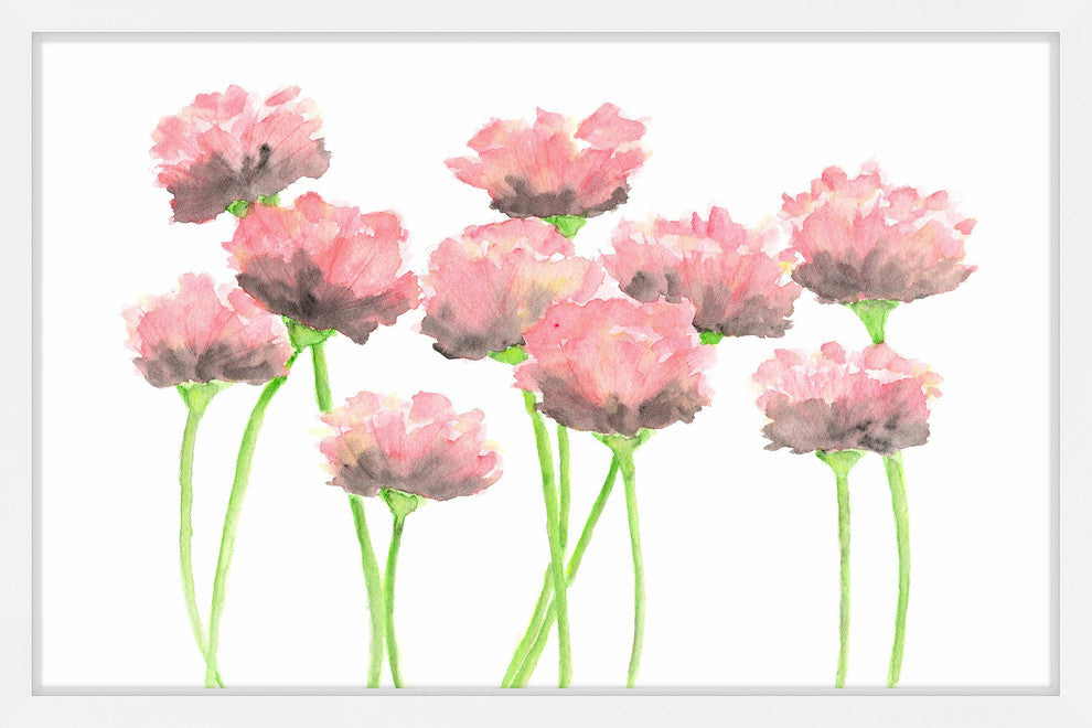 Marmont Hill, "Pink Poppies" by Thimble Sparrow Framed Painting Print, 18x12