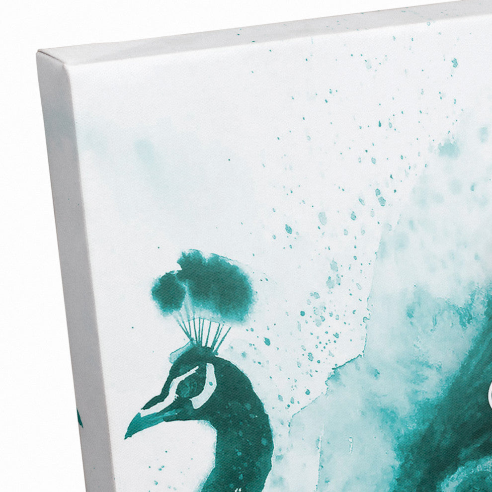 Peacock Watercolor Unique Self 12x12 Canvas Wall Art