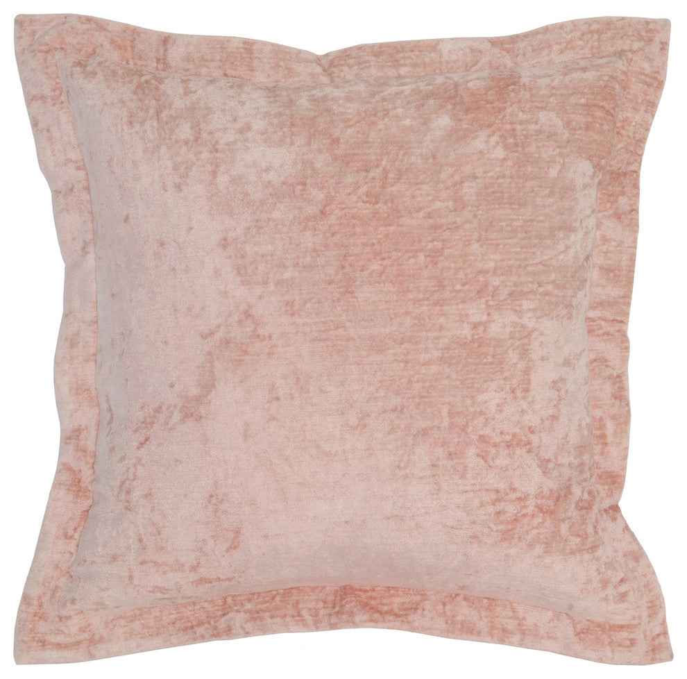 Bryce Velvet 22" Square Throw Pillow by Kosas Home, Pink
