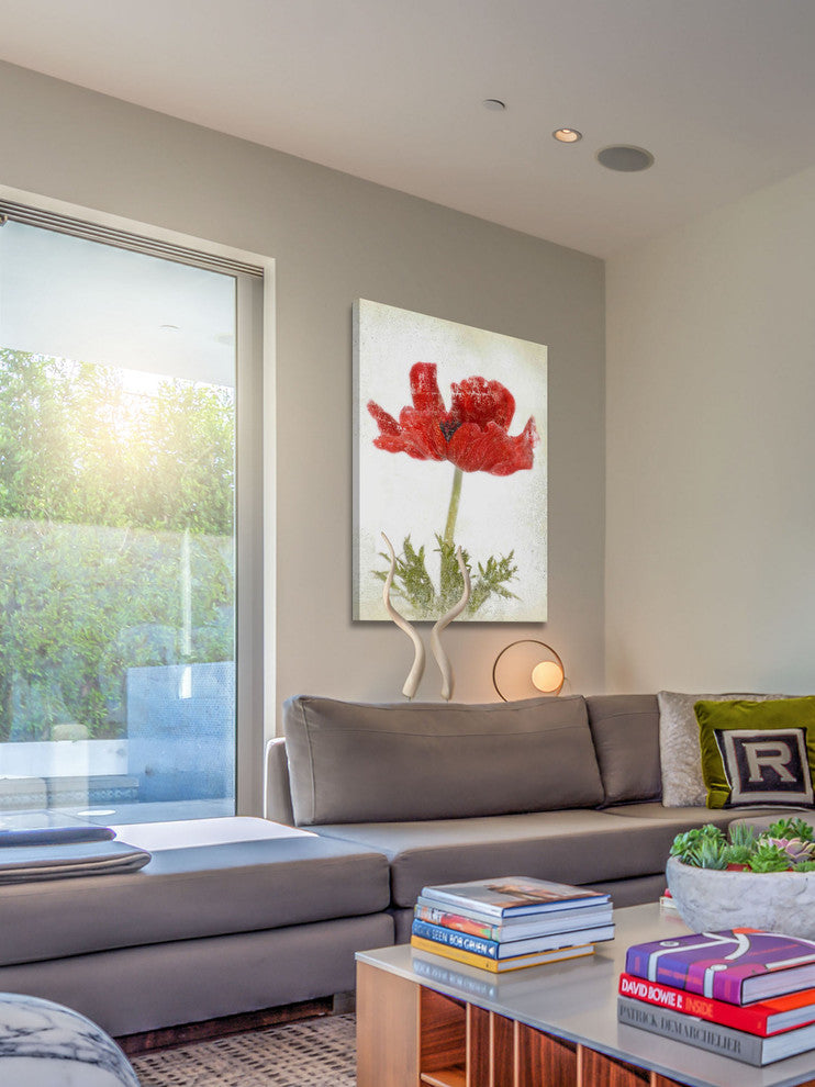 "Anemone Red" Painting Print on Canvas by Aryai