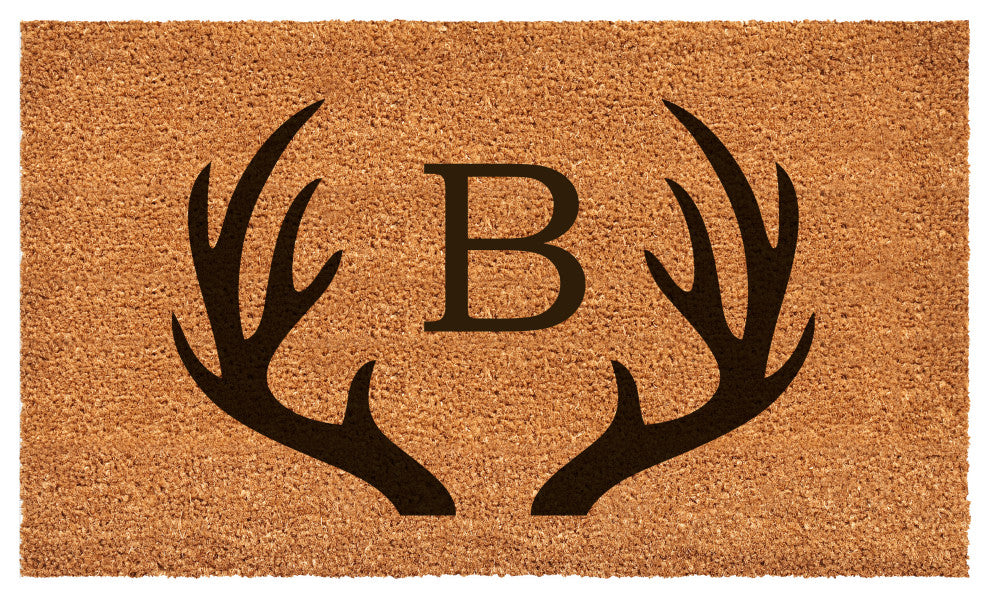 Calloway Mills Antler Monogram Doormat, 24"x48", Letter B