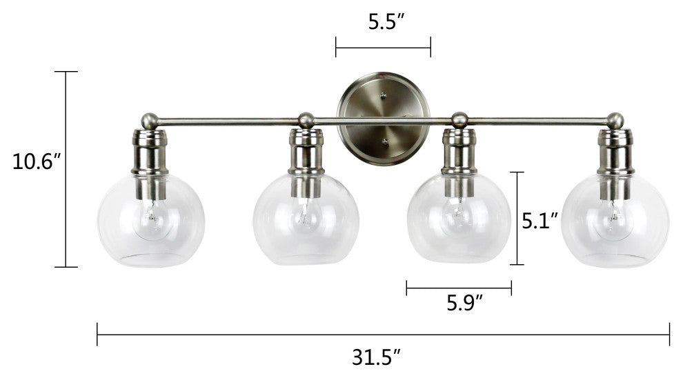 CHLOE Lighting CH6S001BN30-BL4 OXA Transitional 4 Light Nickel Vanity Bathlight