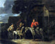 Sebastien Bourdon Peasants Outside An Inn, 20"x25" Gallery Wrapped Canvas