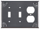 Double Switch and Outlet Cover with Chisel, Country Tin