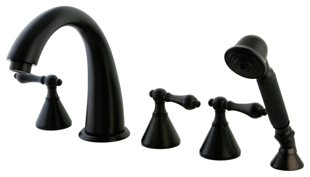 Kingston Brass Roman Tub Faucet 5 Pieces With Hand Shower, Oil Rubbed Bronze