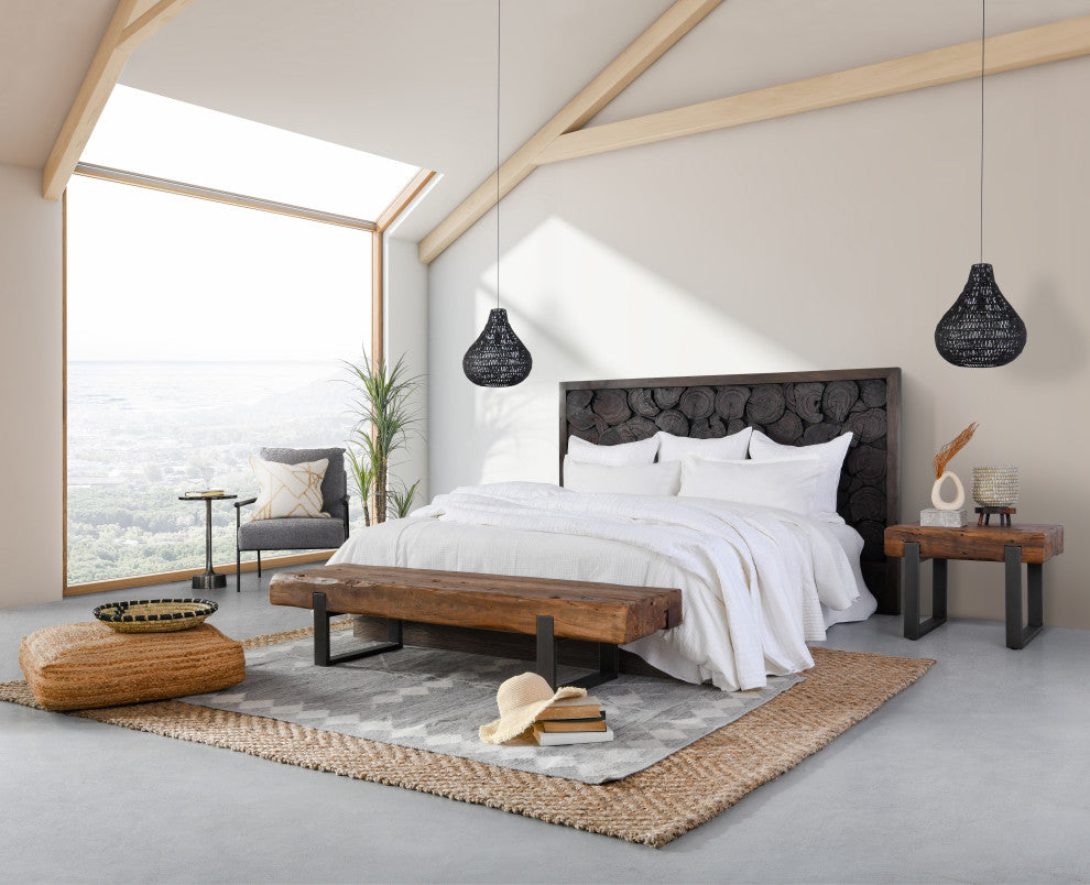 Quaid 1-Light Woven Pendant By Kosas Home, Black