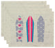 18"x14" Triple Surf, Geometric Print Pacemat, Pink, Set of 4